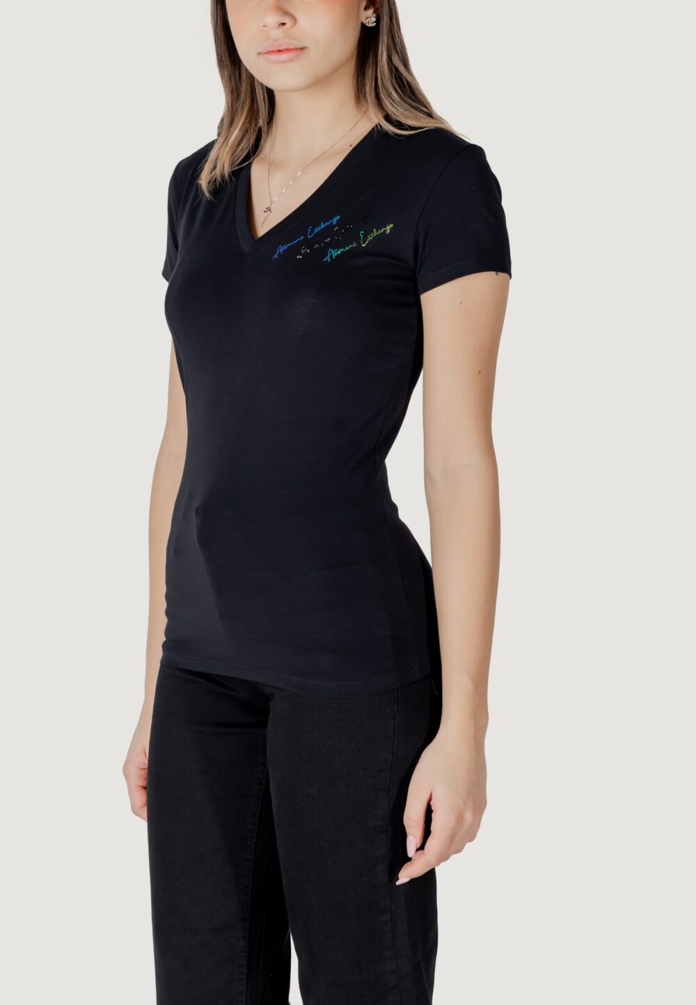 T-shirt Armani Exchange Nero - Foto 2
