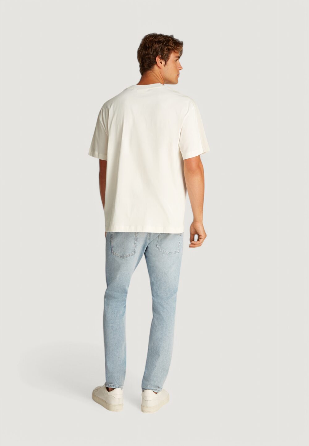 T-shirt Calvin Klein Jeans logo tape tee Beige - Foto 4