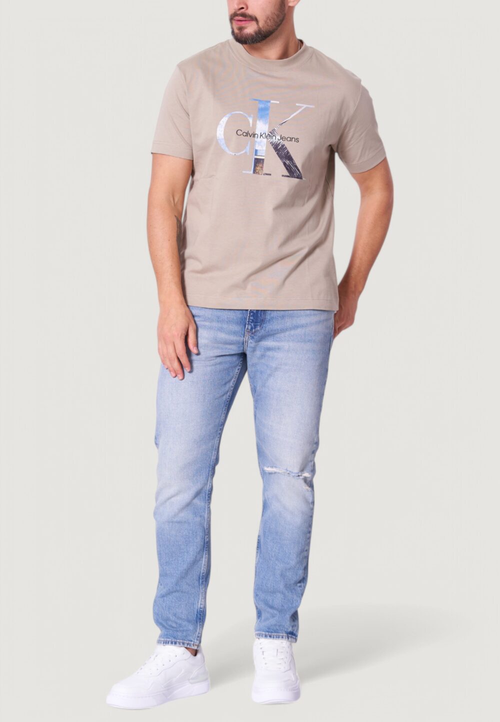 T-shirt Calvin Klein Jeans photo monogram tee Beige - Foto 3