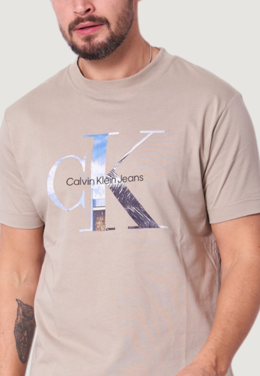 T-shirt Calvin Klein Jeans photo monogram tee Beige - Foto 2