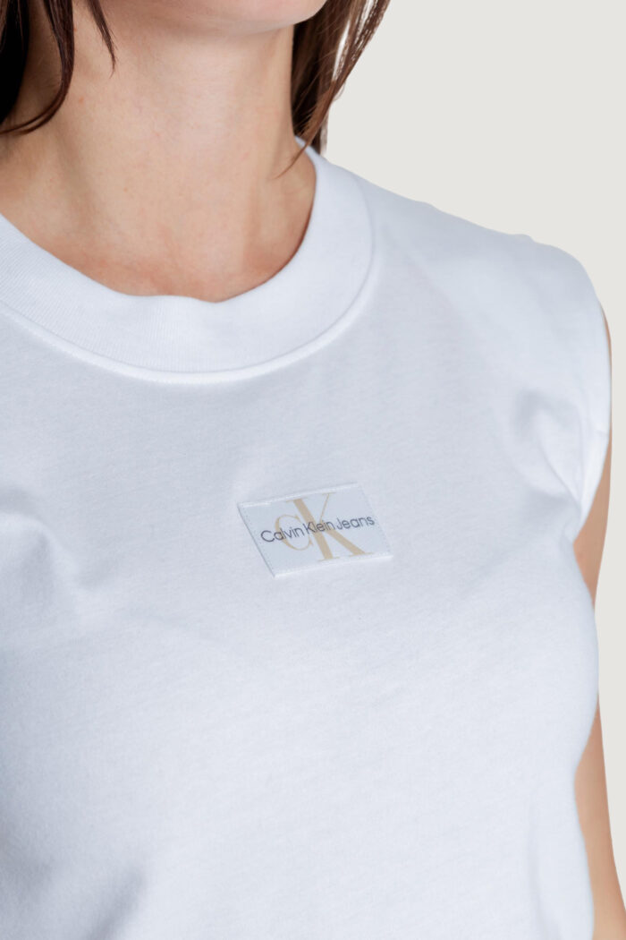 T-shirt Calvin Klein Jeans woven label loose Bianco