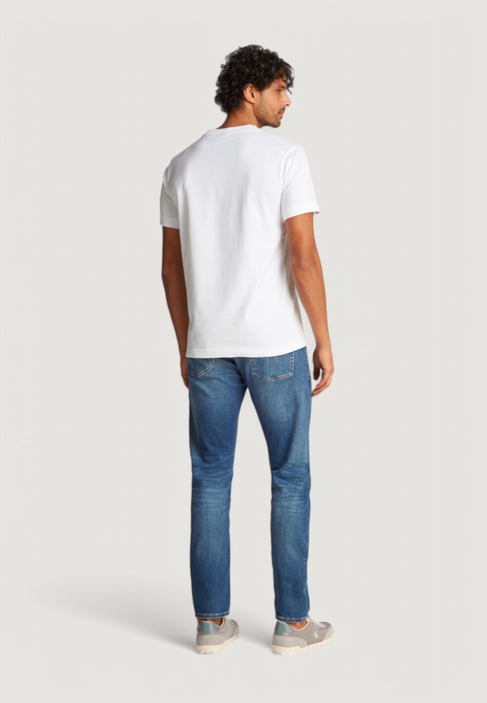 T-shirt Calvin Klein Jeans woven label regular Bianco - Foto 4