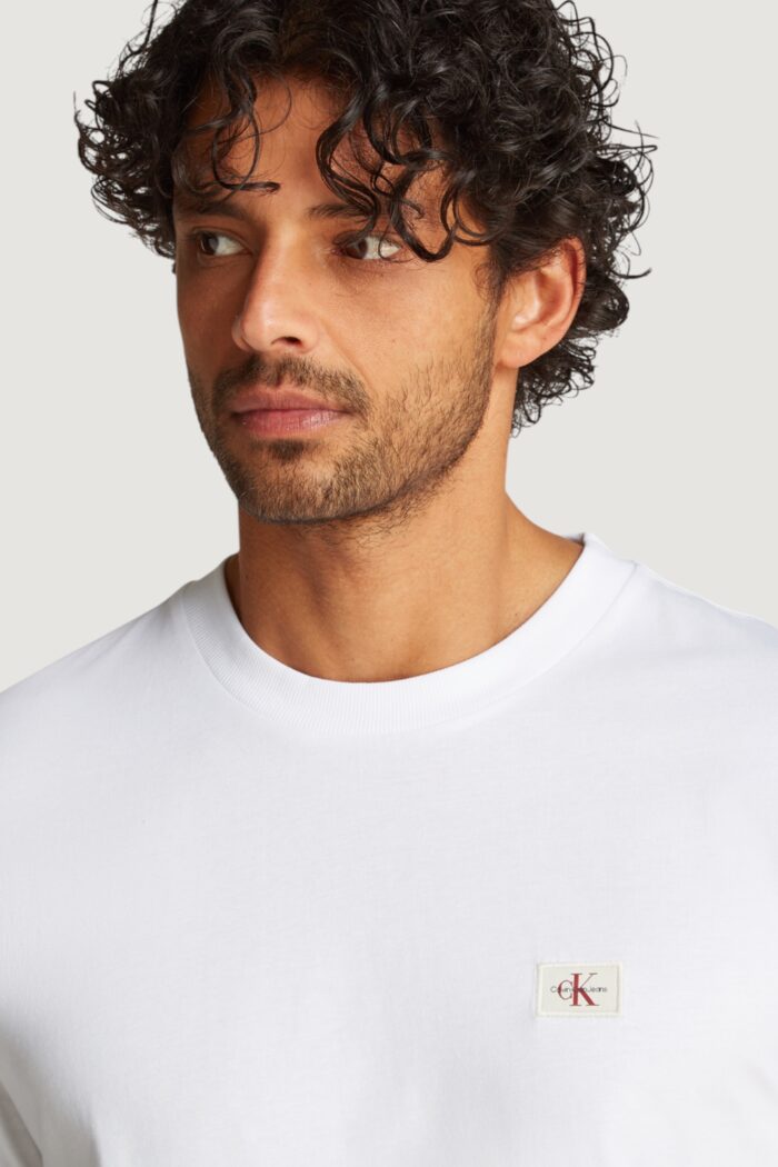 T-shirt Calvin Klein Jeans woven label regular Bianco