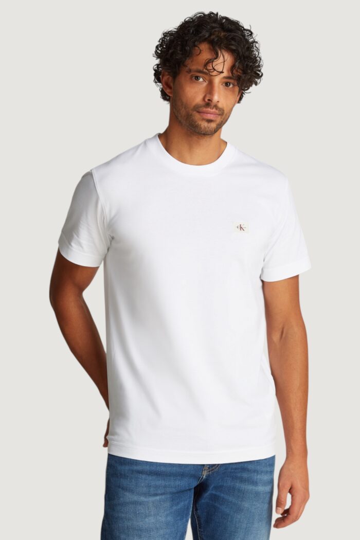 T-shirt Calvin Klein Jeans woven label regular Bianco