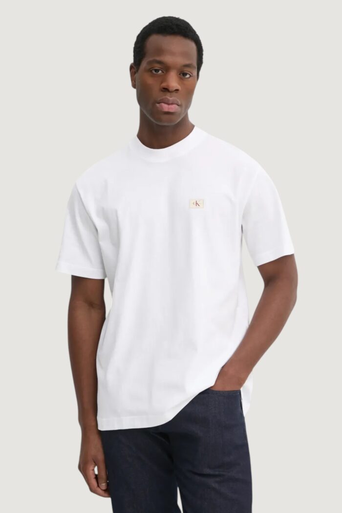T-shirt Calvin Klein Jeans woven label relaxed Bianco