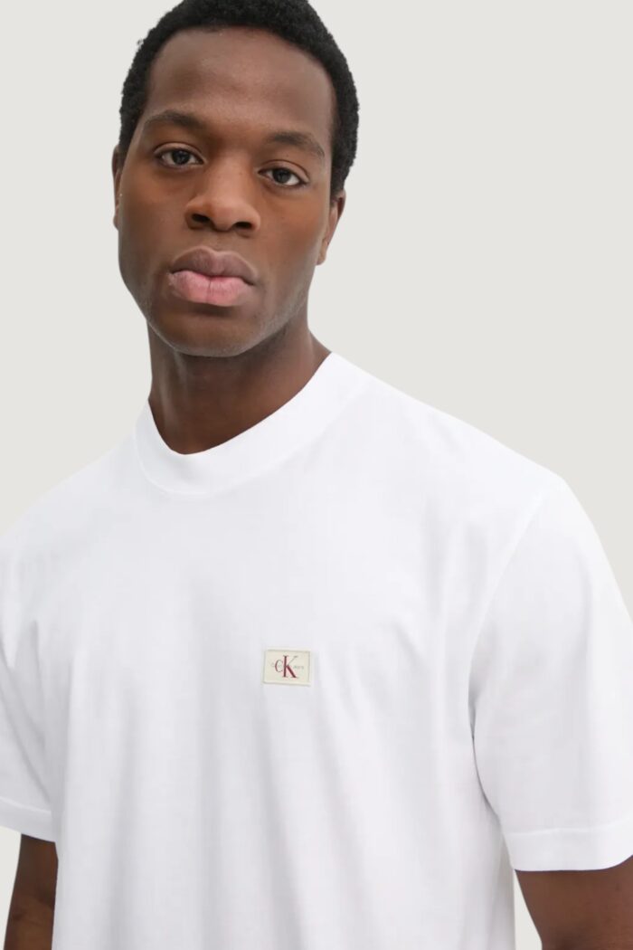 T-shirt Calvin Klein Jeans woven label relaxed Bianco