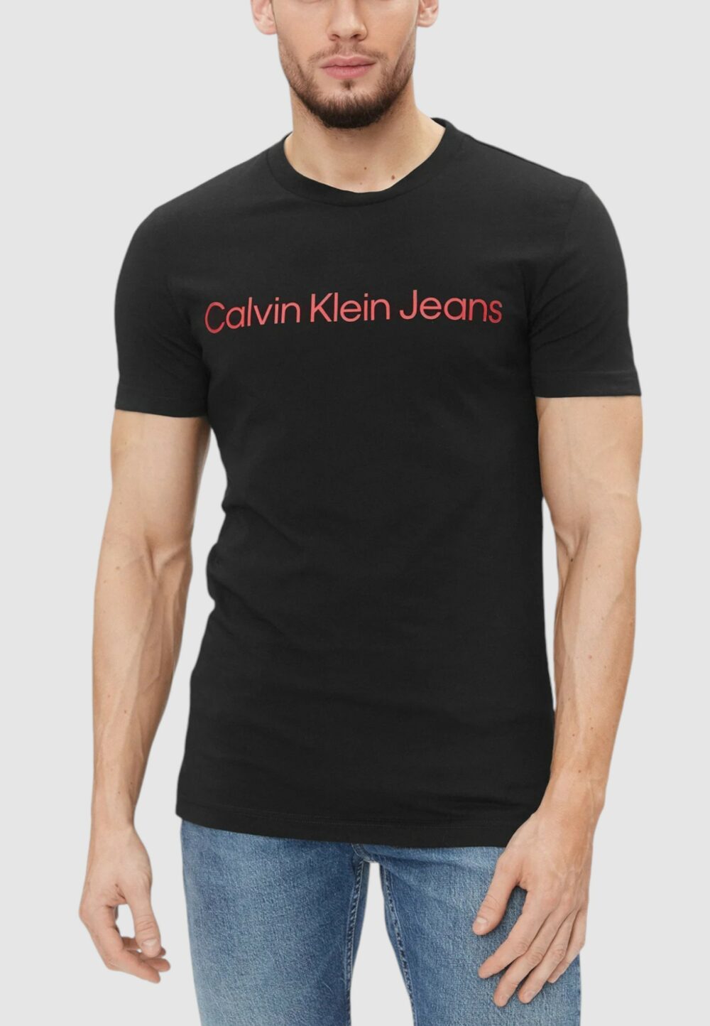 T-shirt Calvin Klein Jeans core institutional Black-Red - Foto 1