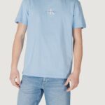 T-shirt Calvin Klein Jeans monologo tee Celeste - Foto 1