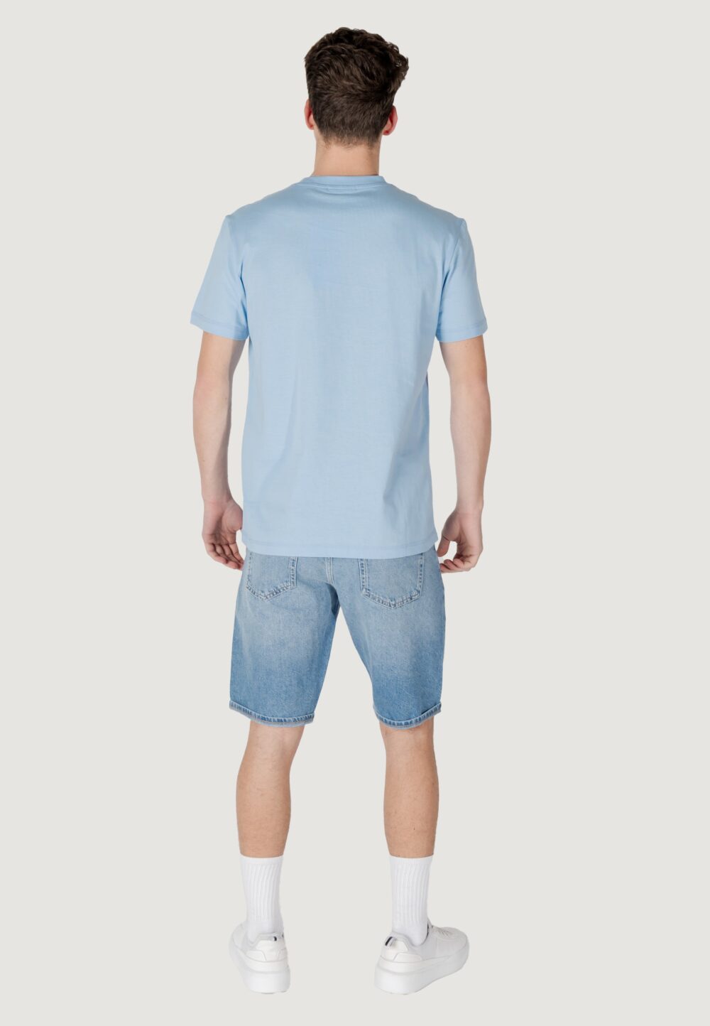 T-shirt Calvin Klein Jeans monologo tee Celeste - Foto 8