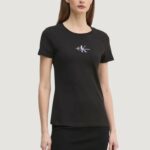 T-shirt Calvin Klein Jeans gradient monologo Nero - Foto 1