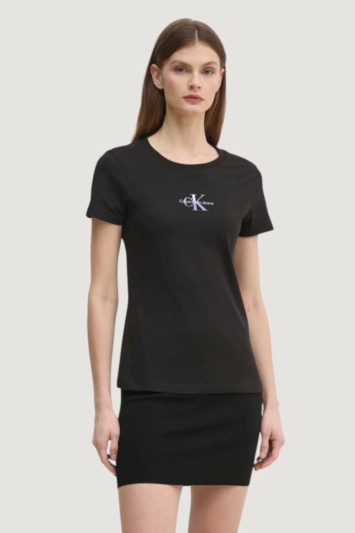 T-shirt Calvin Klein Jeans gradient monologo Nero
