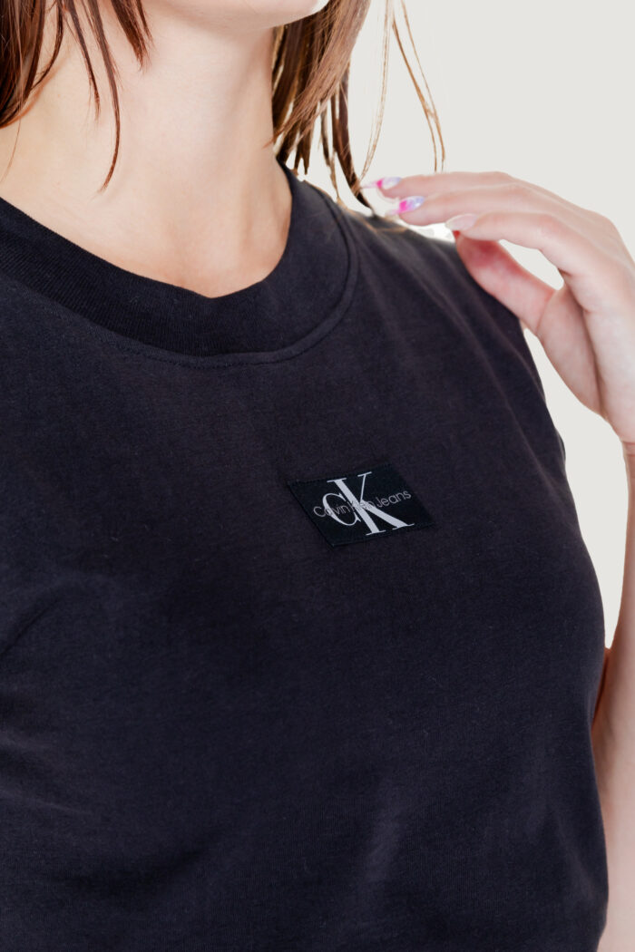 T-shirt Calvin Klein Jeans woven label loose Nero