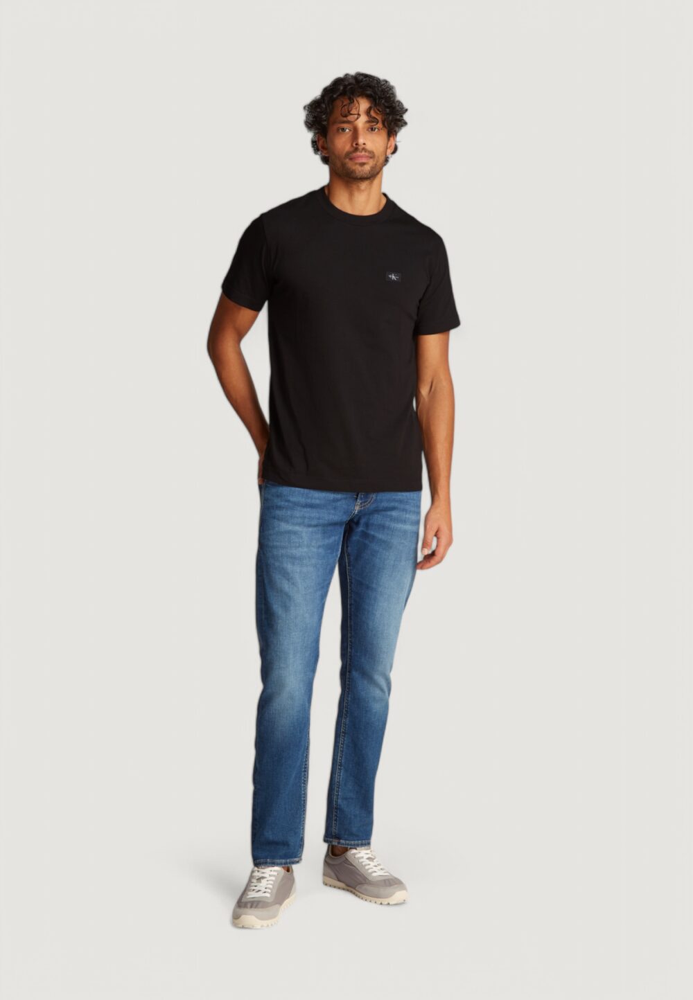 T-shirt Calvin Klein Jeans woven label regular Nero - Foto 3