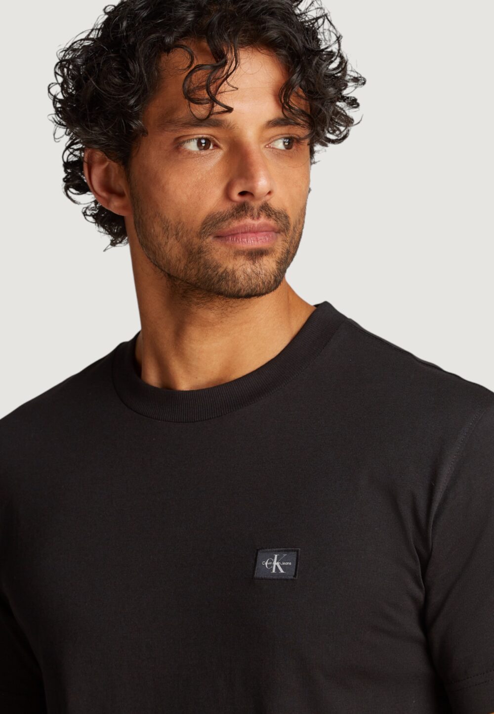 T-shirt Calvin Klein Jeans woven label regular Nero - Foto 2