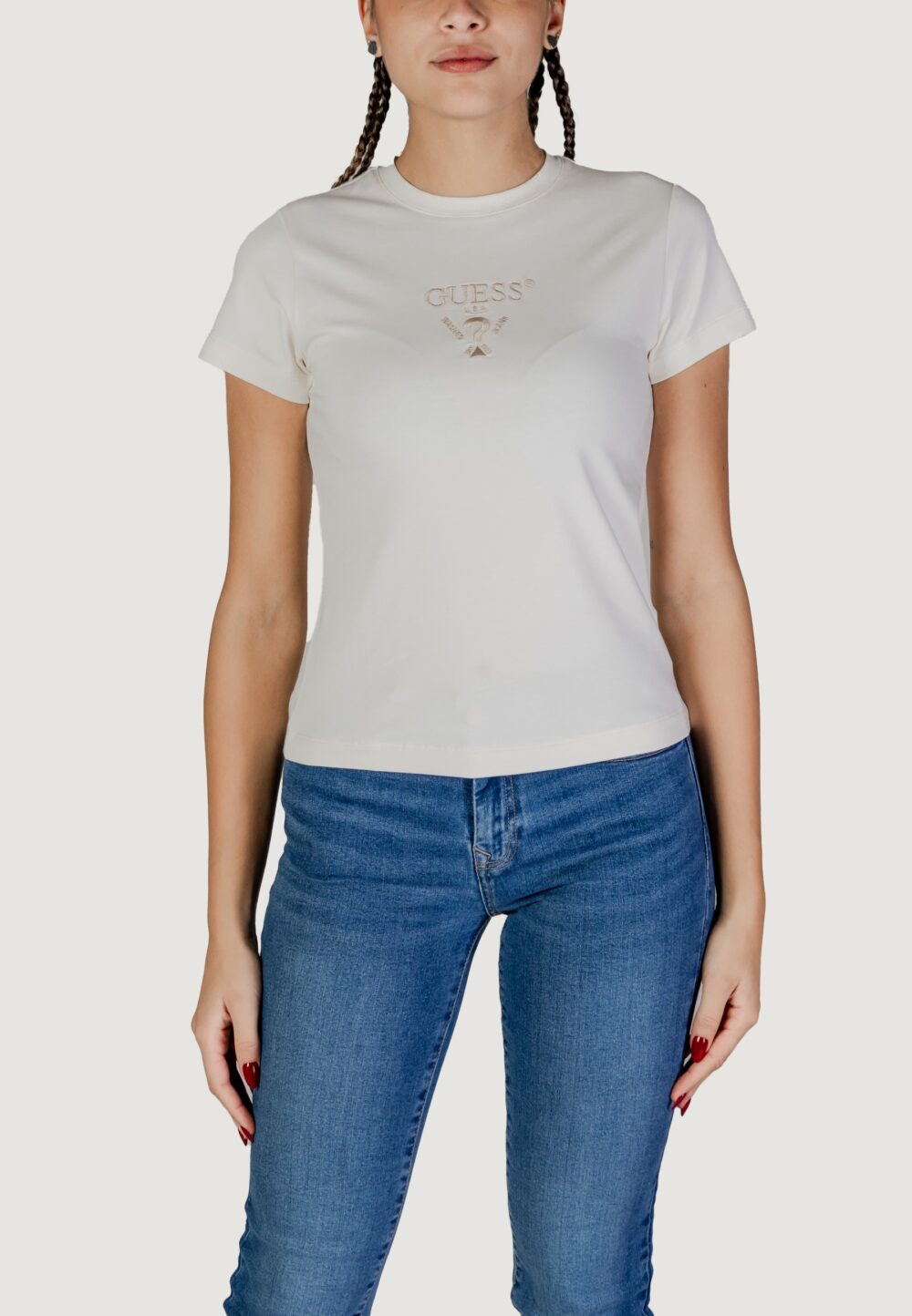 T-shirt Guess Active colette ss tee Panna - Foto 1