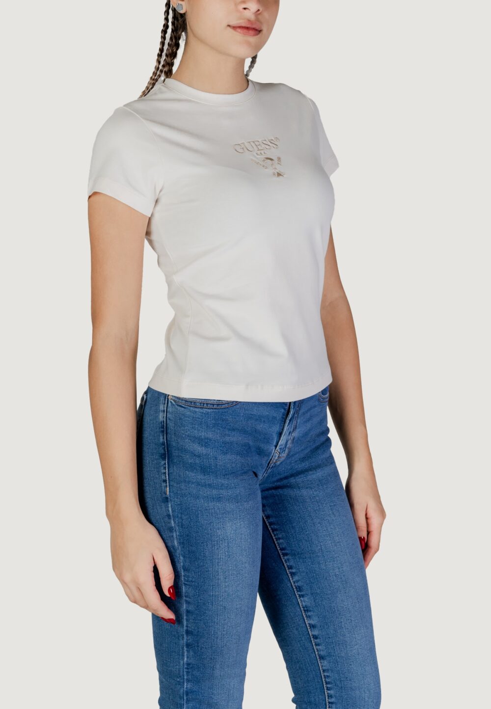 T-shirt Guess Active colette ss tee Panna - Foto 3