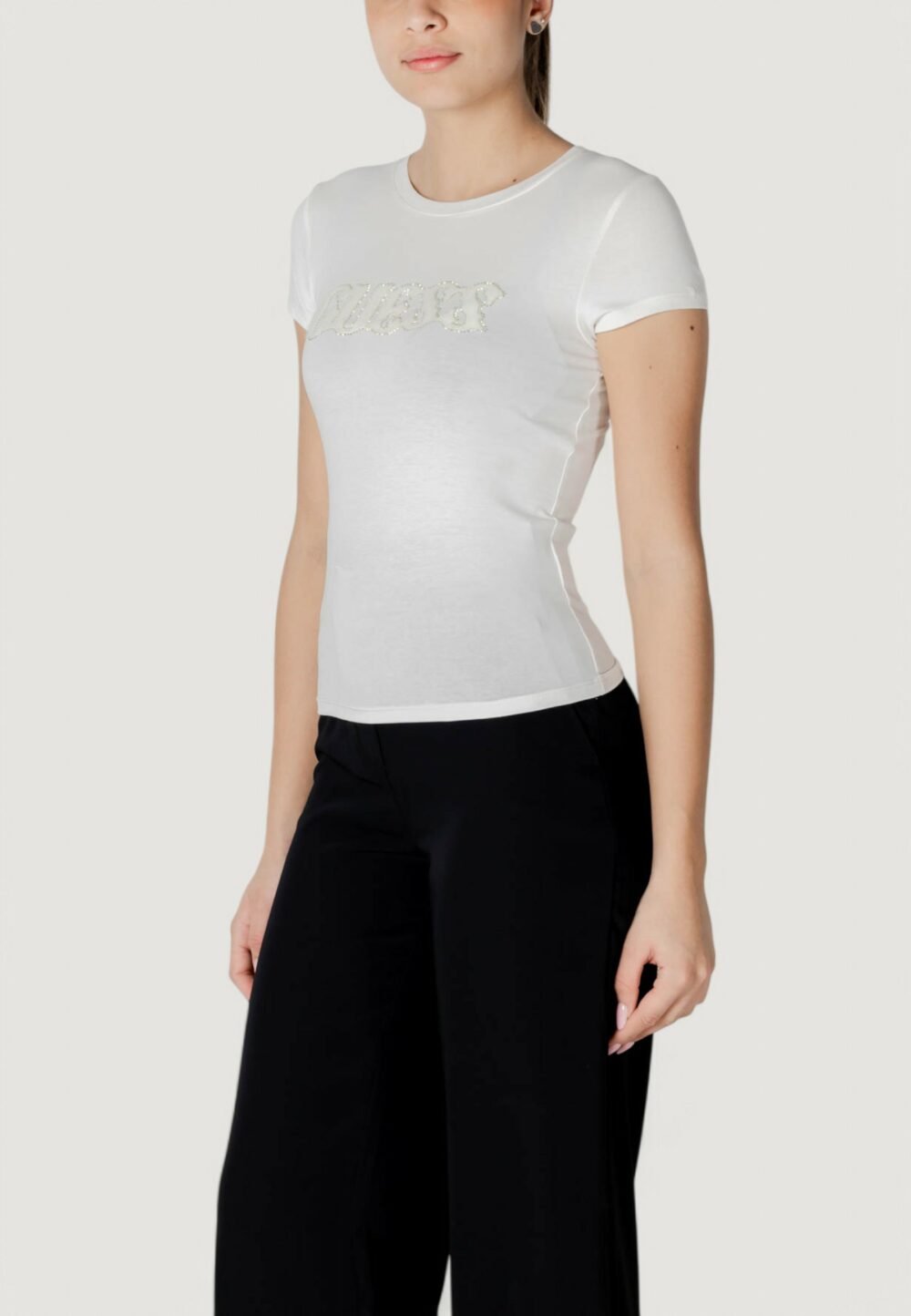 T-shirt Guess ss pony hair logo r5 Bianco - Foto 3