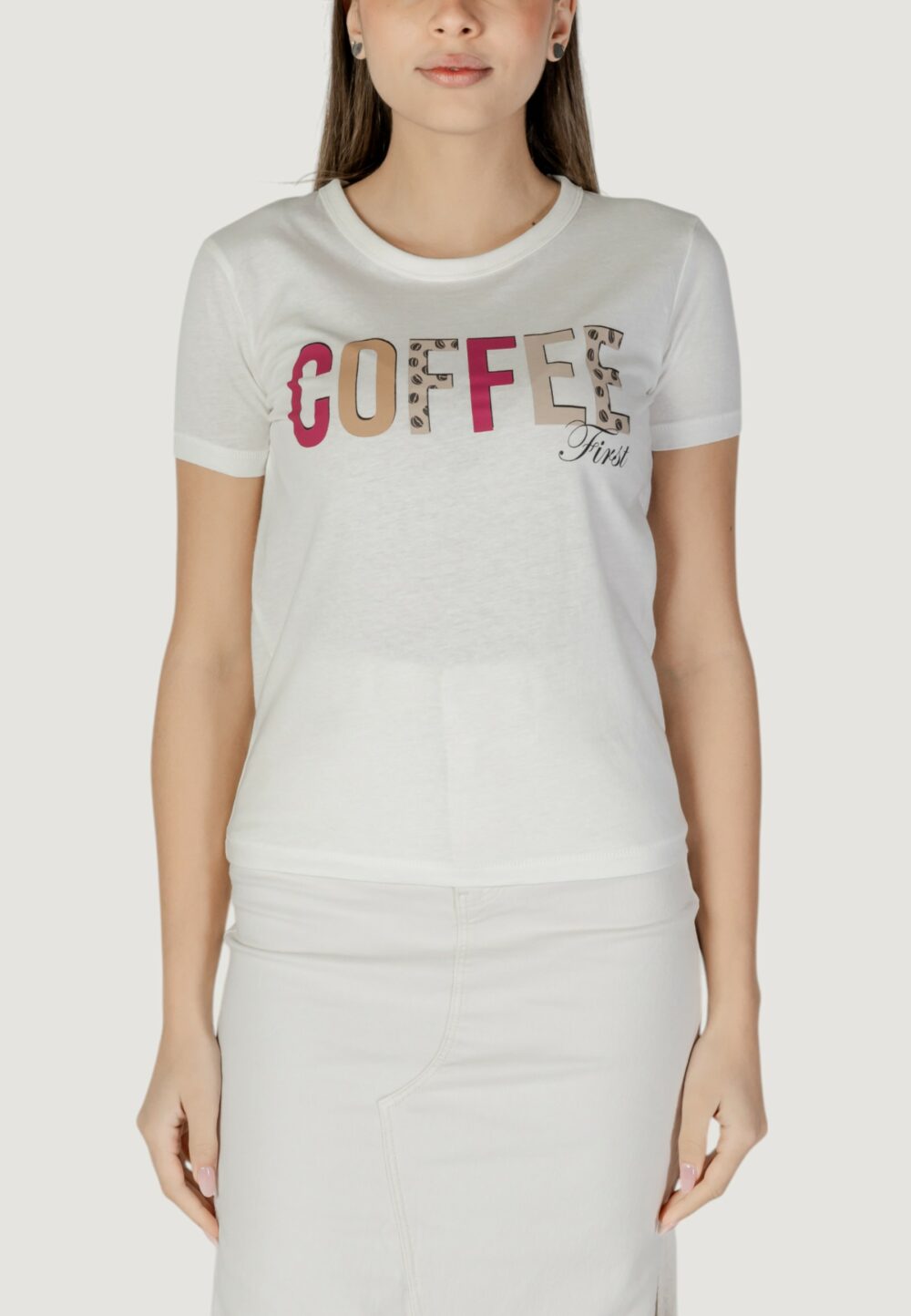 T-shirt Jacqueline de Yong jdymichigan life s/s print top jrs Bianco - Foto 1