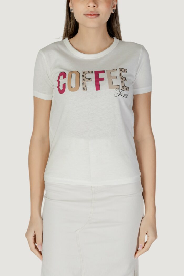 T-shirt Jacqueline de Yong jdymichigan life s/s print top jrs Bianco