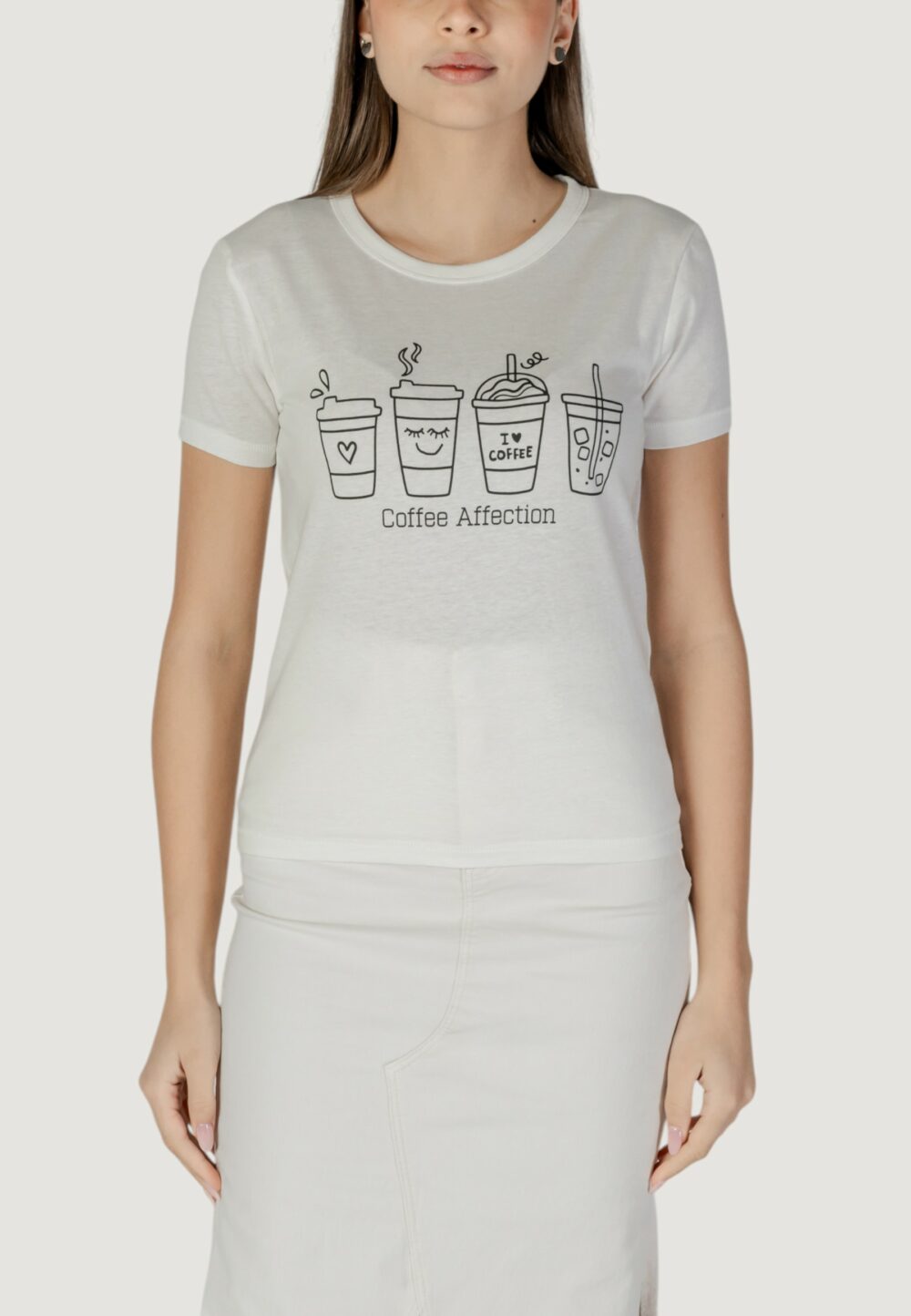 T-shirt Jacqueline de Yong jdymichigan life s/s print top jrs Panna - Foto 1