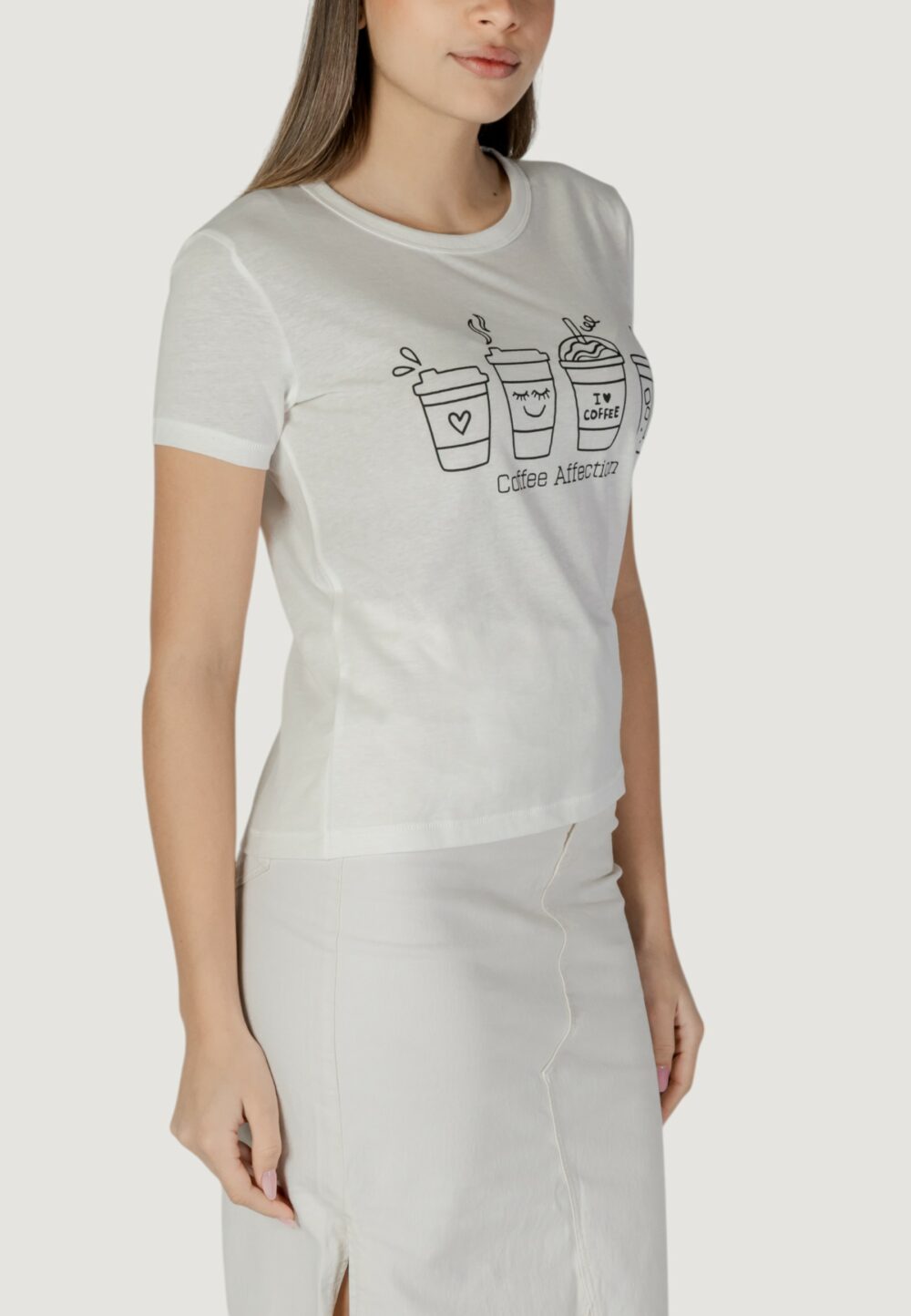 T-shirt Jacqueline de Yong jdymichigan life s/s print top jrs Panna - Foto 3