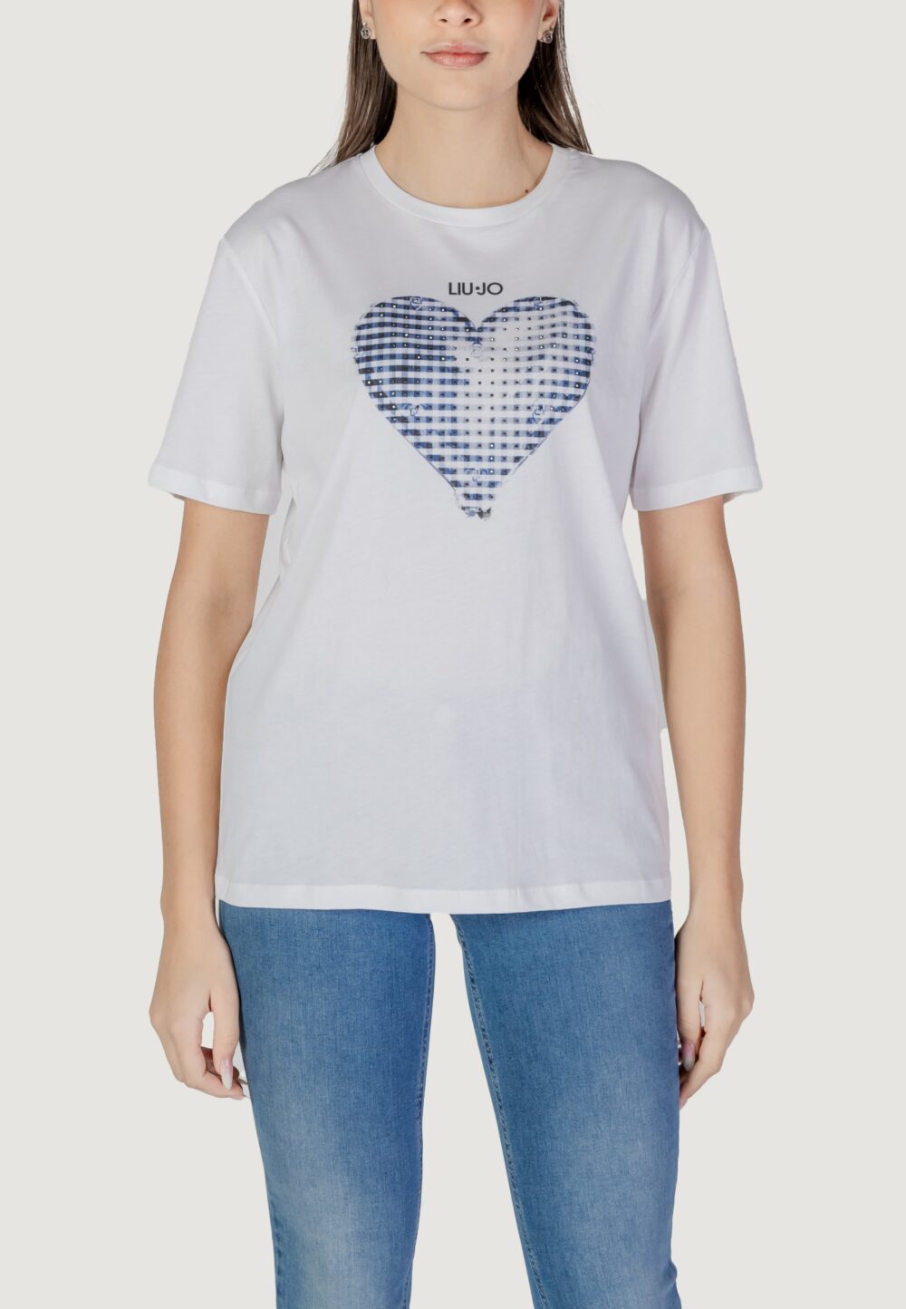 T-shirt Liu-Jo ecs moda m/c Bianco - Blu - Foto 1