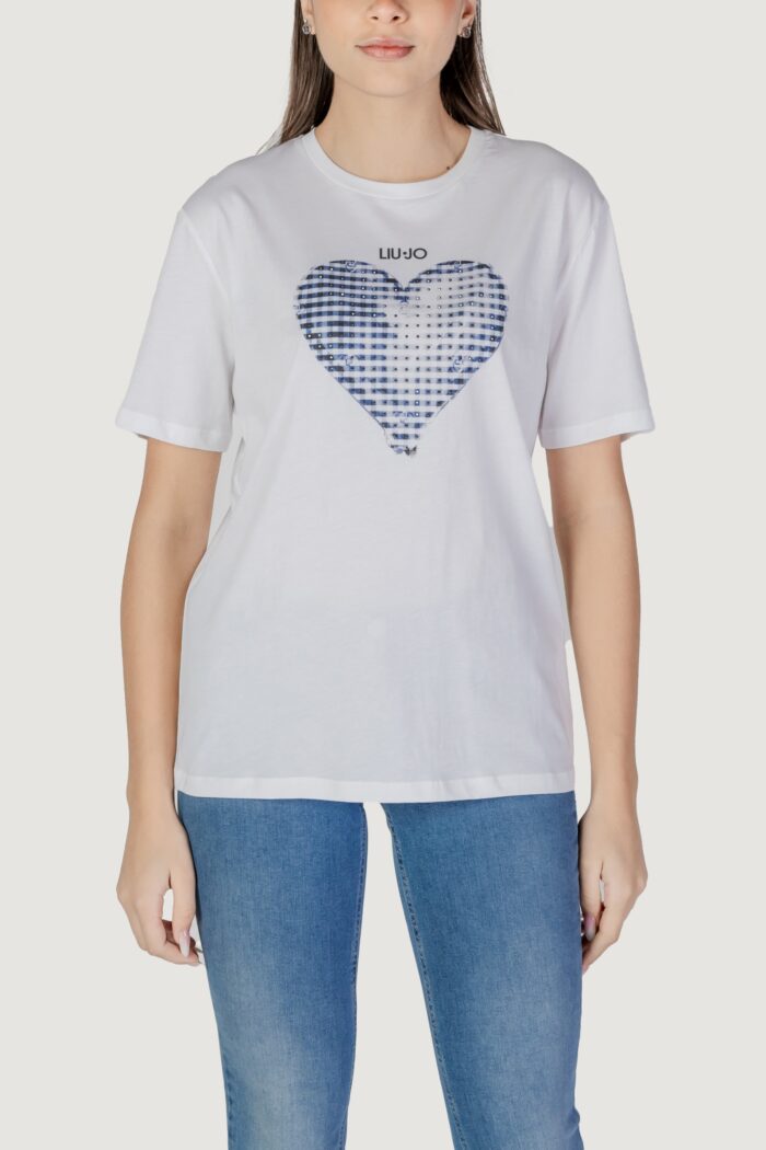 T-shirt Liu-Jo ecs moda m/c Bianco – Blu