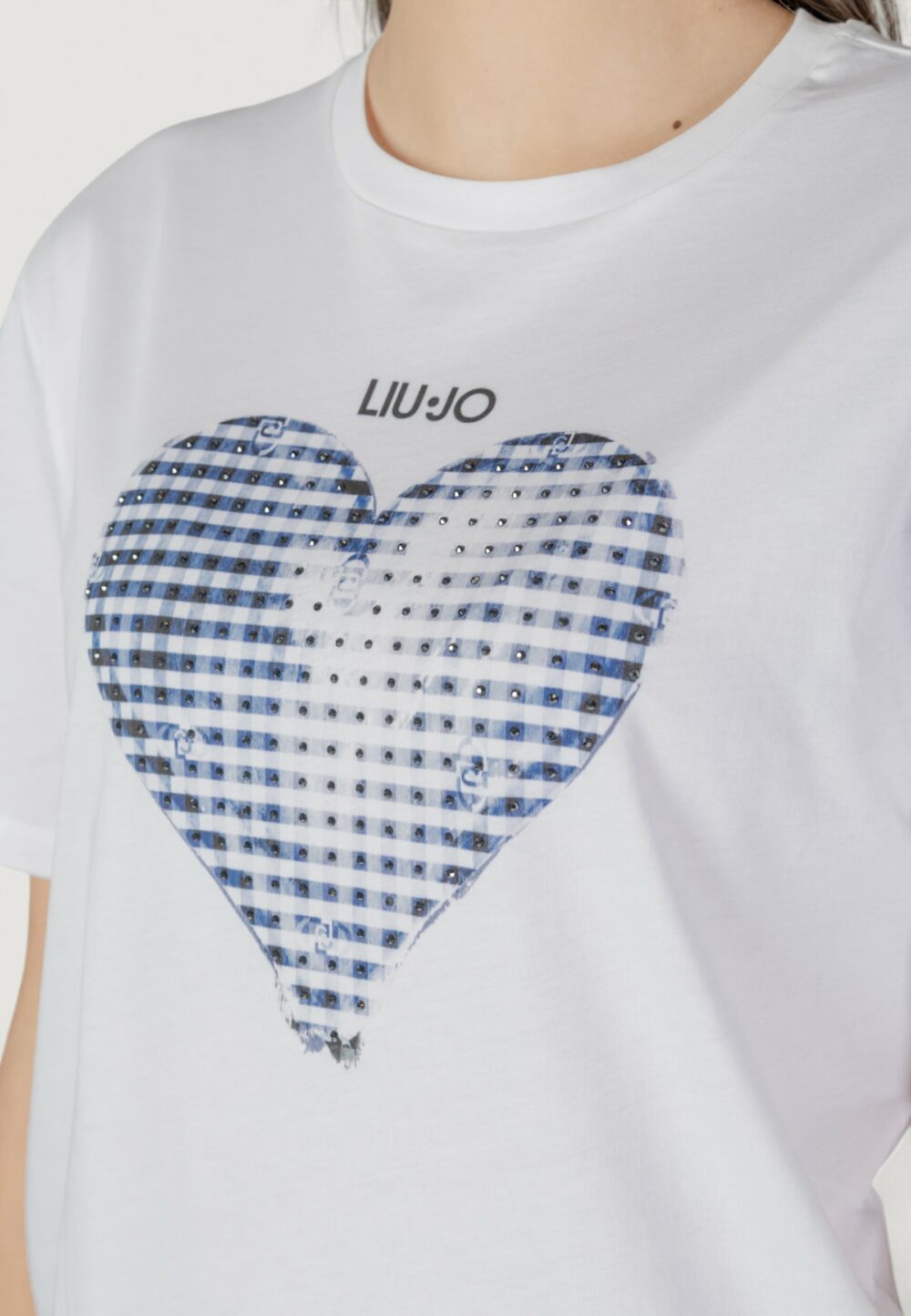 T-shirt Liu-Jo ecs moda m/c Bianco - Blu - Foto 5