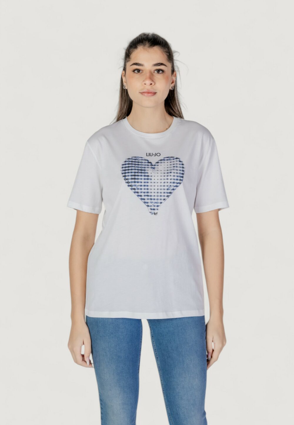 T-shirt Liu-Jo ecs moda m/c Bianco - Blu - Foto 6