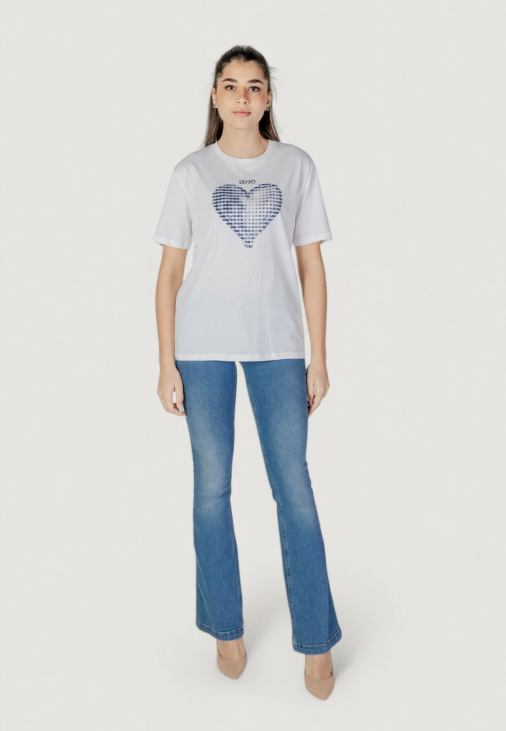T-shirt Liu-Jo ecs moda m/c Bianco - Blu - Foto 7
