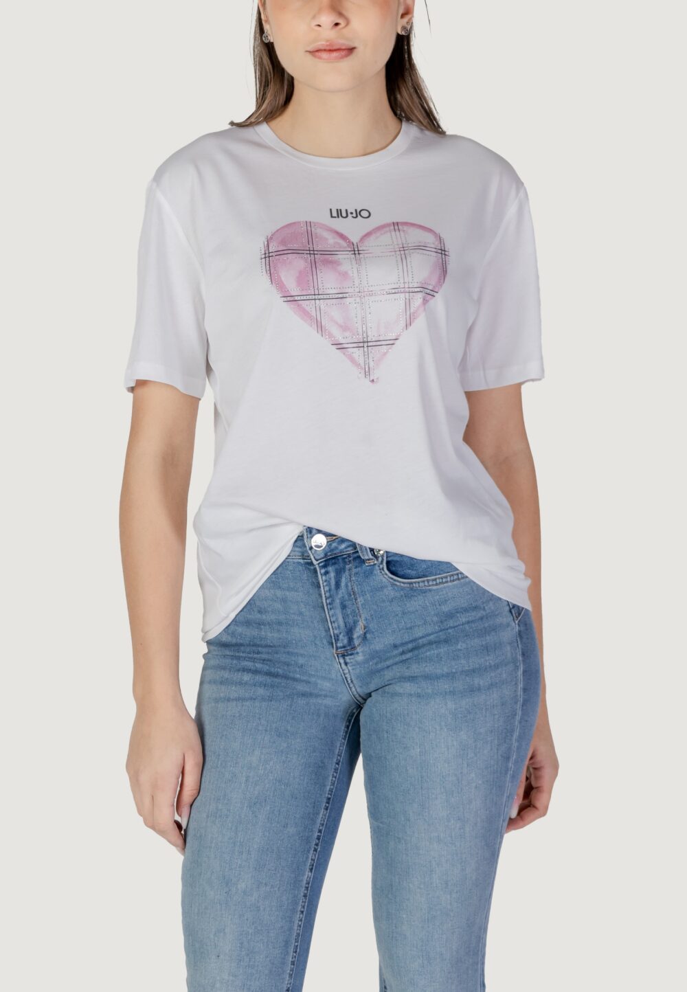 T-shirt Liu-Jo ecs moda m/c Bianco - Rosa - Foto 1