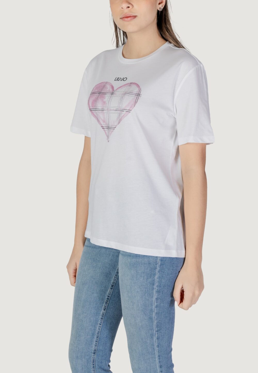 T-shirt Liu-Jo ecs moda m/c Bianco - Rosa - Foto 4