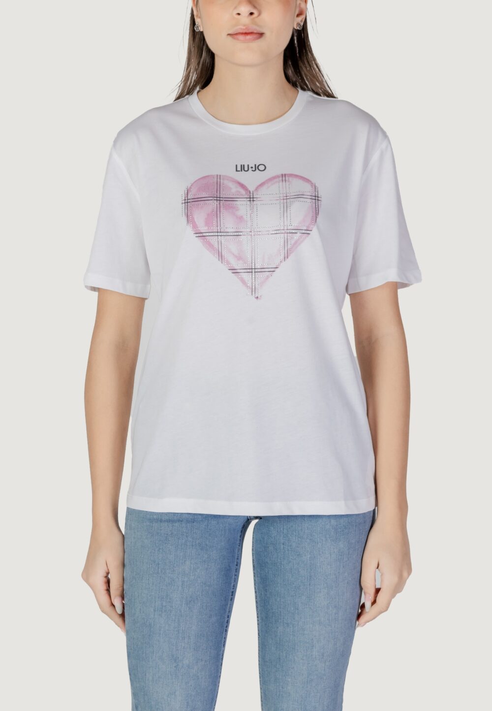 T-shirt Liu-Jo ecs moda m/c Bianco - Rosa - Foto 5