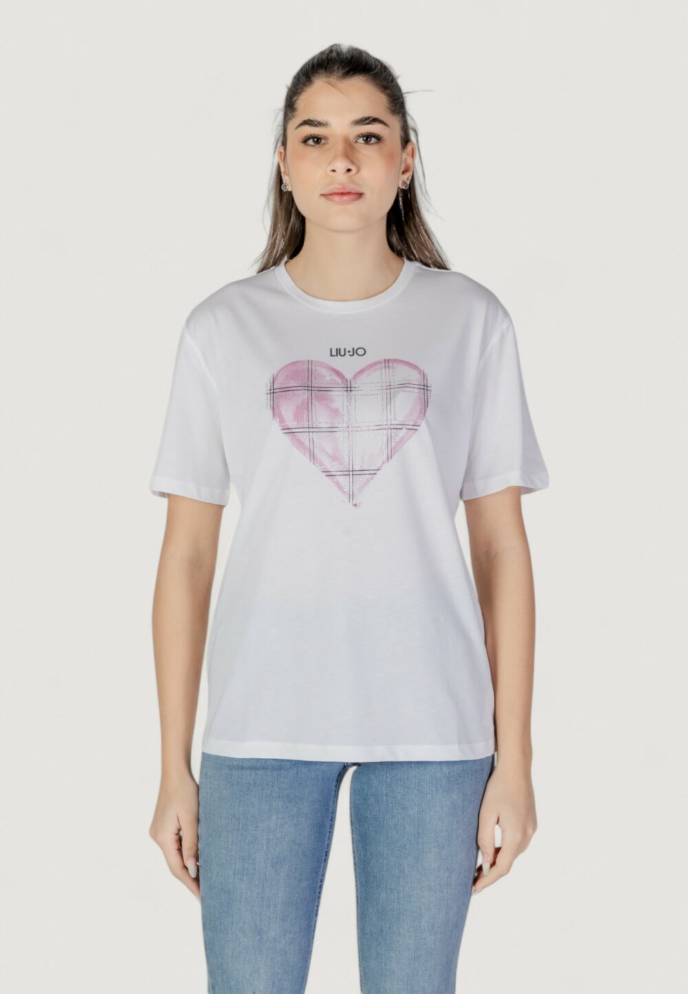 T-shirt Liu-Jo ecs moda m/c Bianco - Rosa - Foto 7