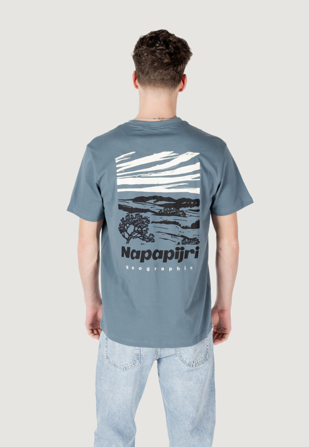T-shirt Napapijri s-vignoni back ss Grigio Scuro - Foto 4