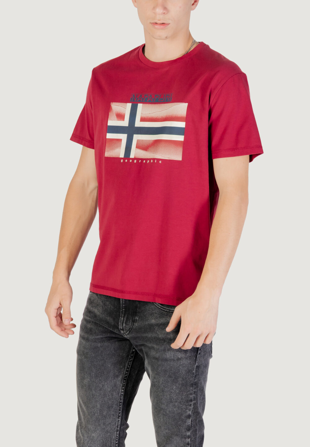 T-shirt Napapijri s-lari ss Rosso - Foto 4