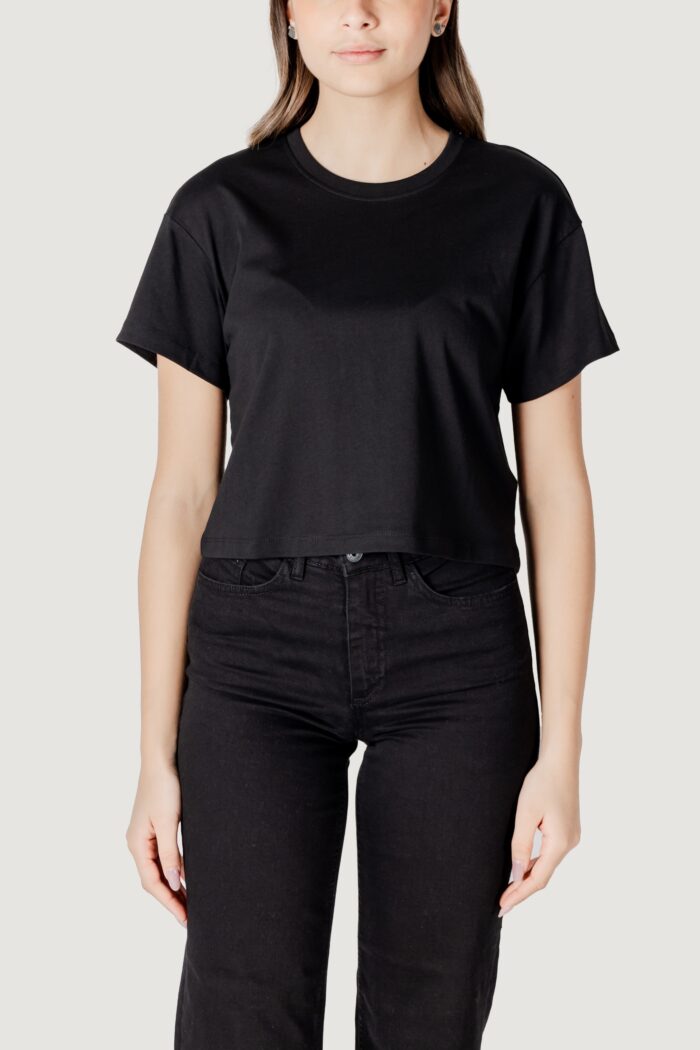 T-shirt Only onlbolette life s/s lace mix top jrs Nero
