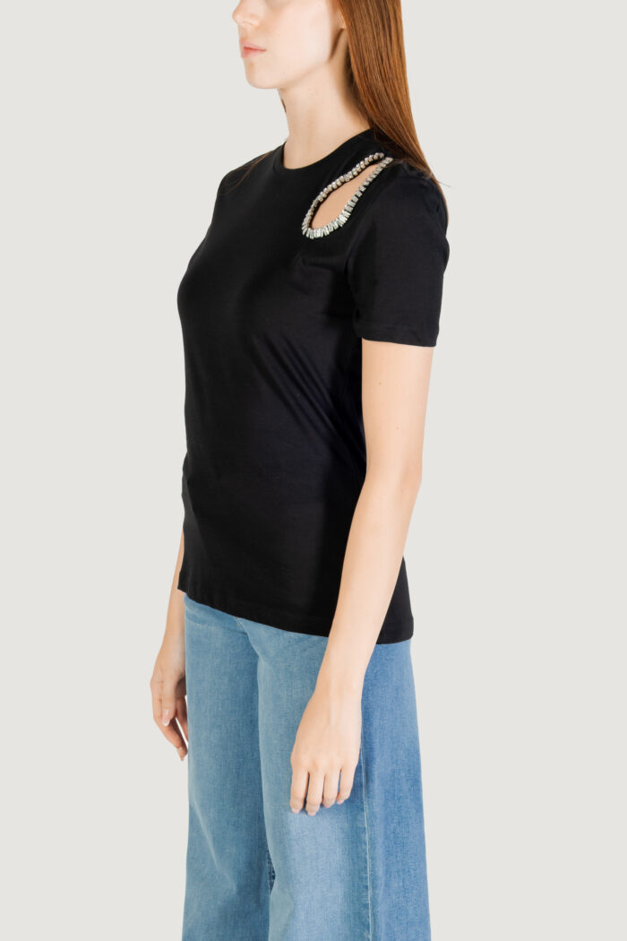 T-shirt Only onlfloras s/s detail tee cs jrs Nero