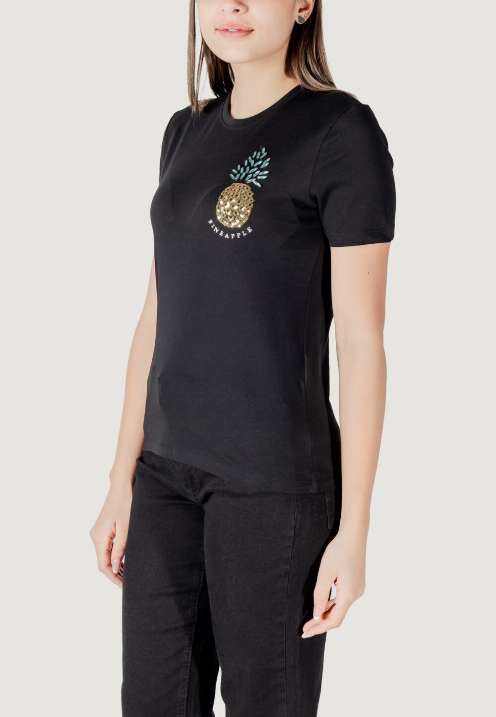 T-shirt Only onlkita life reg s/s pineapple top jrs Nero - Foto 2