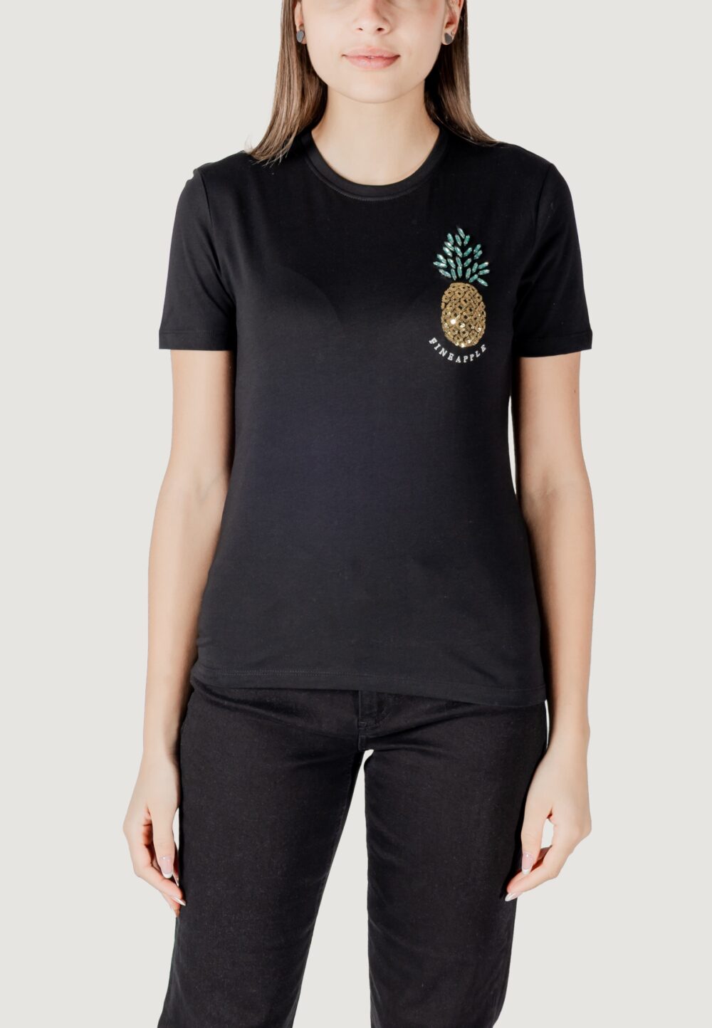 T-shirt Only onlkita life reg s/s pineapple top jrs Nero - Foto 5