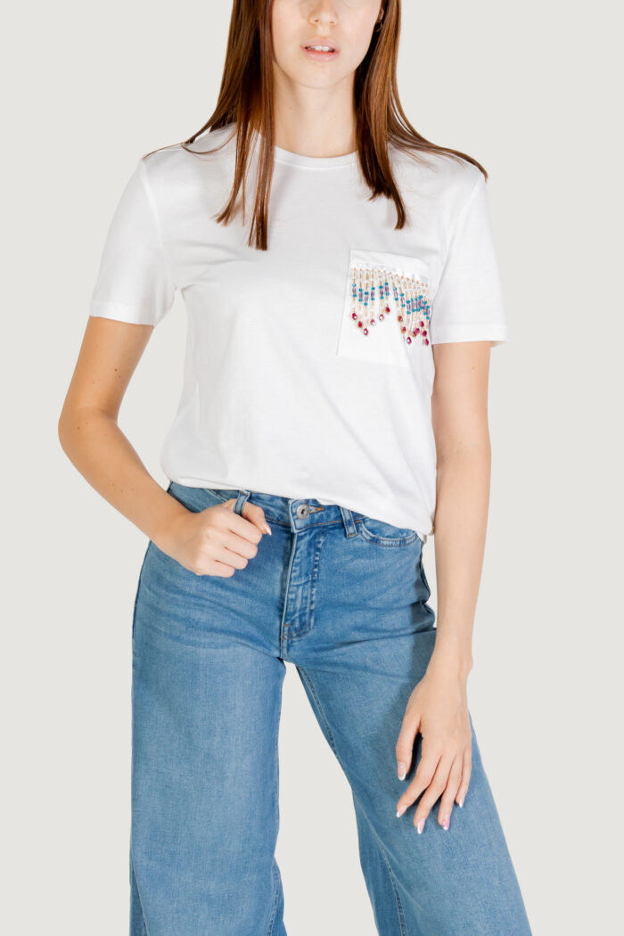 T-shirt Only onlelis s/s detail pocket tee cs jrs Panna