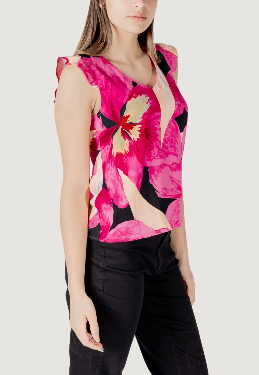 T-shirt Only onlalma life vis s/s elina top aop ptm Rosa - Foto 3