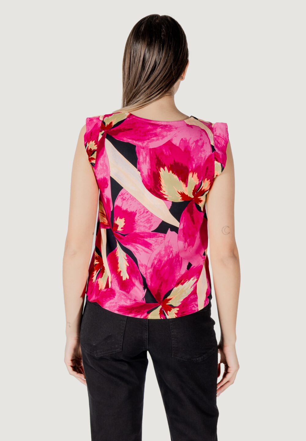T-shirt Only onlalma life vis s/s elina top aop ptm Rosa - Foto 4