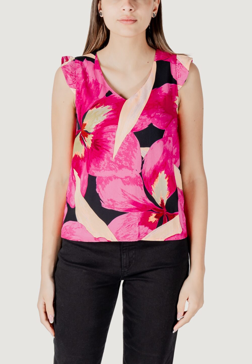 T-shirt Only onlalma life vis s/s elina top aop ptm Rosa - Foto 5