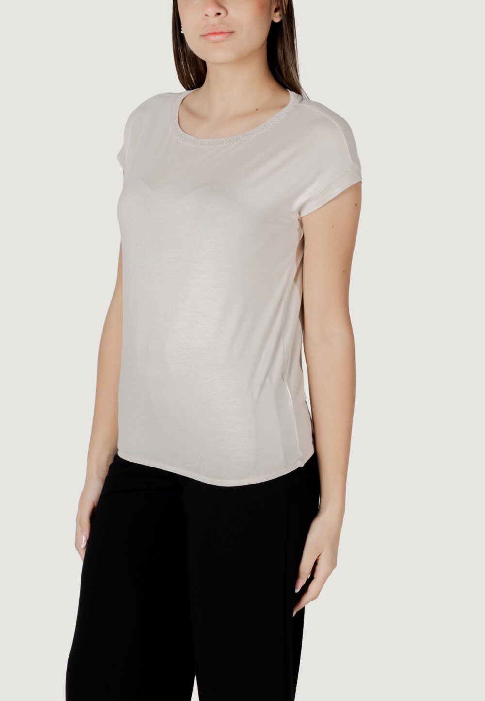 T-shirt Street One shirt w.deco neckline tape Beige chiaro - Foto 2