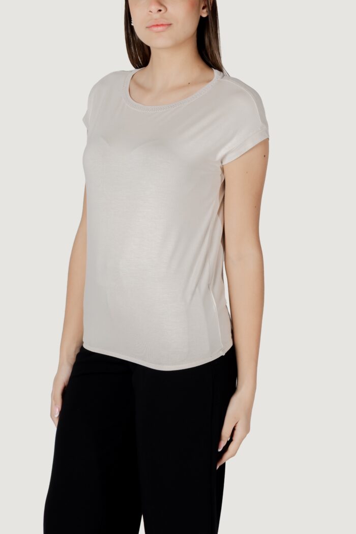 T-shirt Street One shirt w.deco neckline tape Beige chiaro