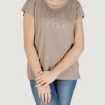 T-shirt Street One partprint shirt w.cap sleeve Terra - Fango - Foto 1