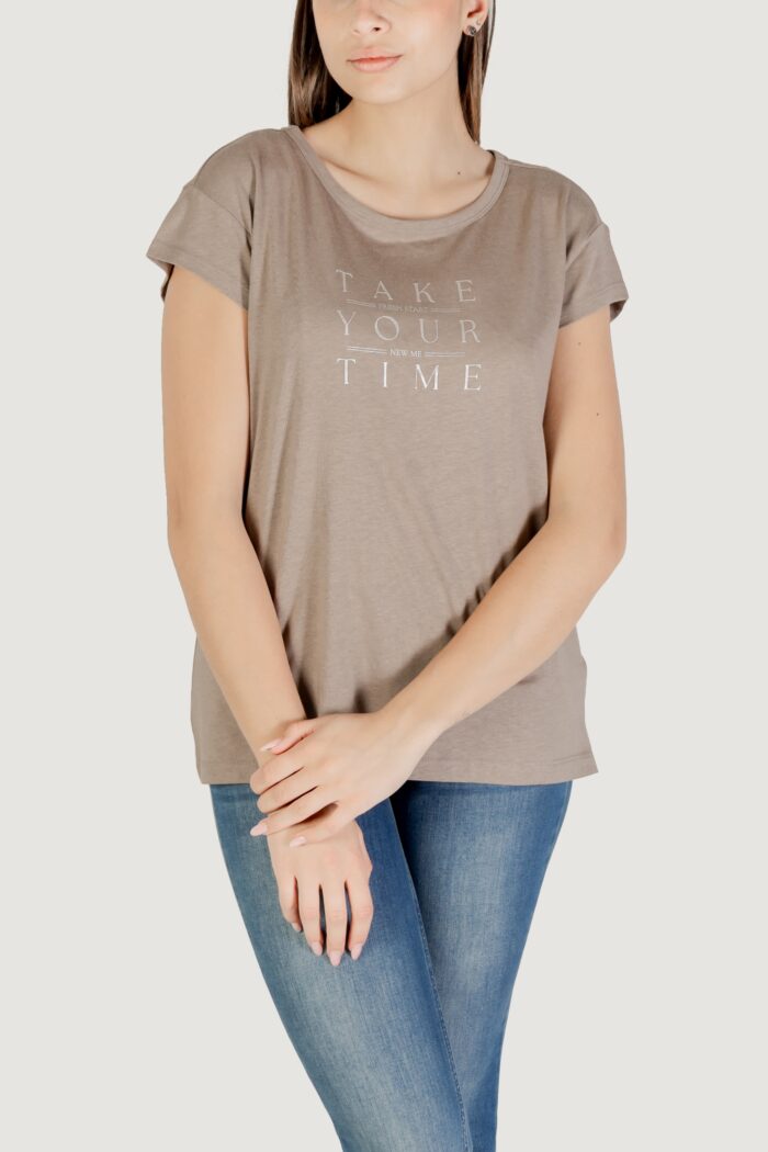 T-shirt Street One partprint shirt w.cap sleeve Terra – Fango
