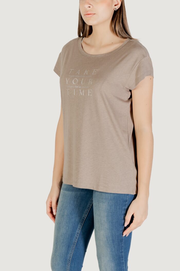 T-shirt Street One partprint shirt w.cap sleeve Terra – Fango