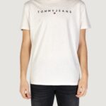 T-shirt Tommy Hilfiger Jeans tjm reg linear logo Beige - Foto 1